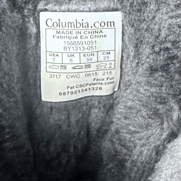 Columbia Gray Winter Boots with Insulated Material Womens 7 - Picture 5 of 6